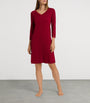 Hanro Red Cotton Cropped-Sleeve Nightdress