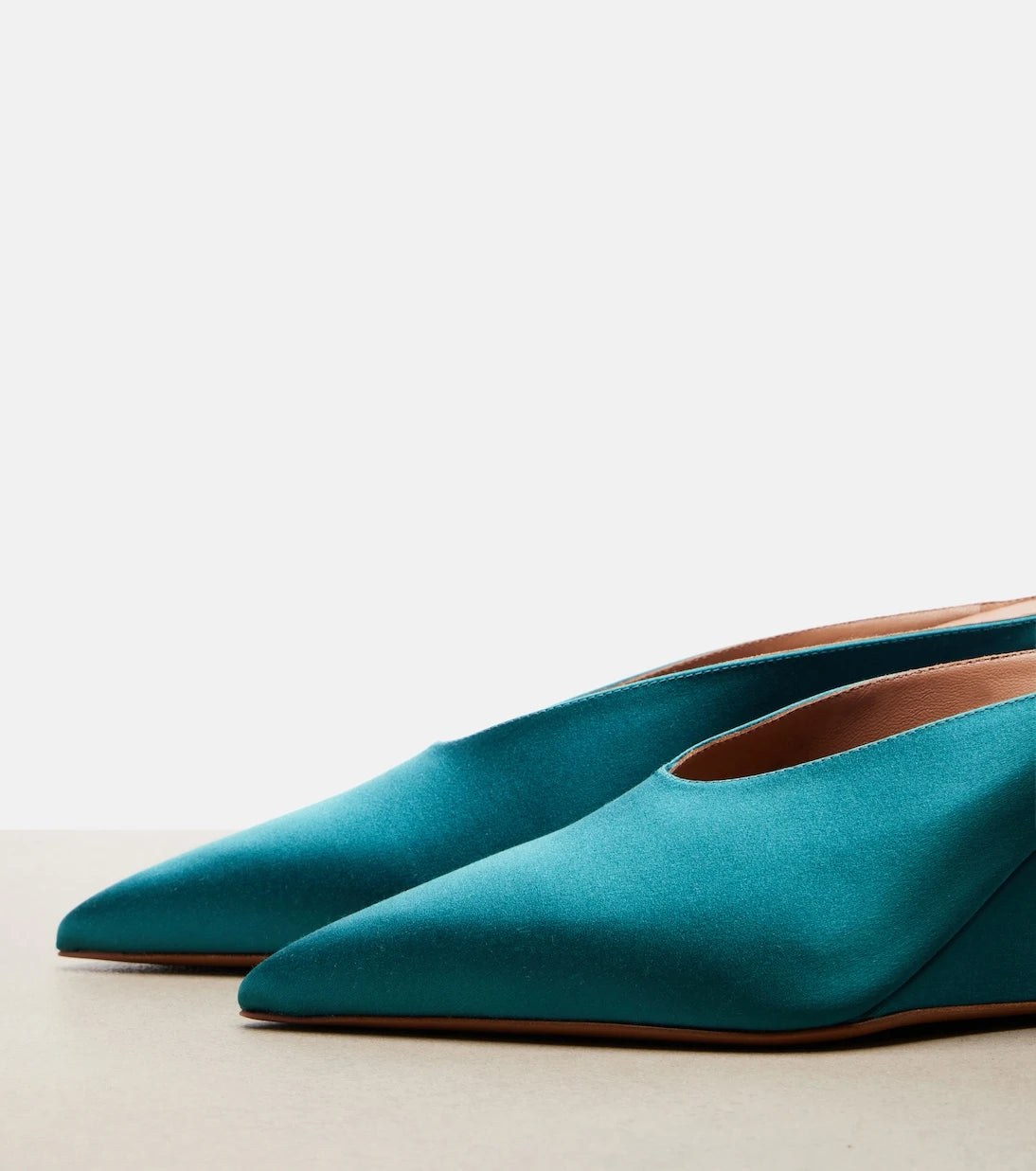 Alaïa - Cube satin wedge mules