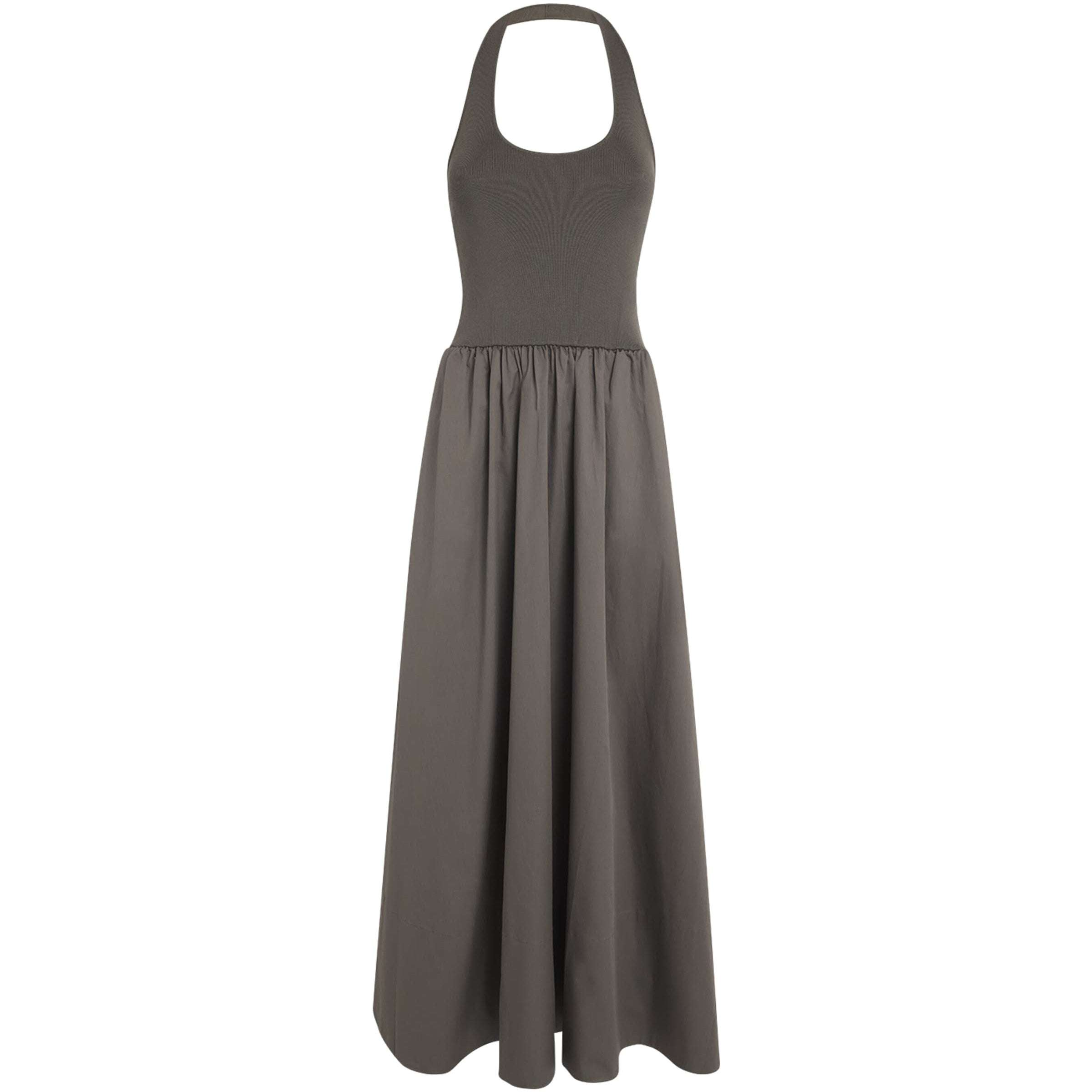 St. Agni Green Halterneck Maxi Dress
