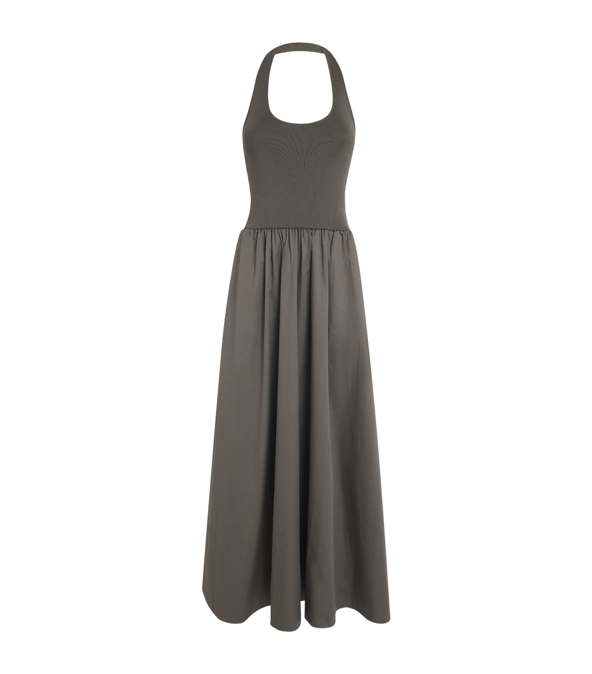 St. Agni Green Halterneck Maxi Dress