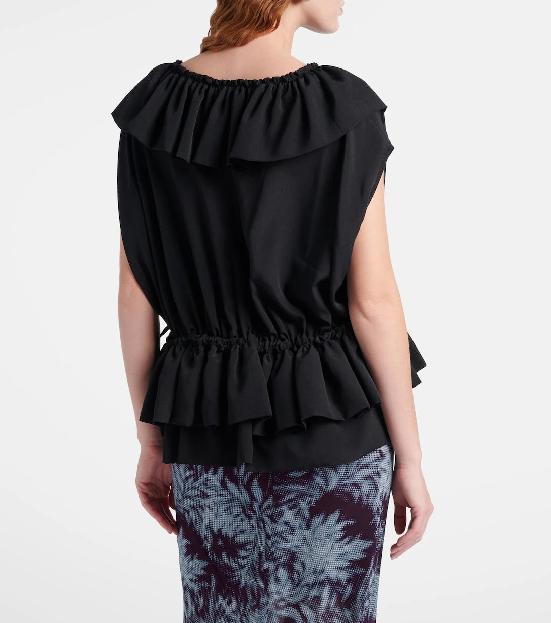 Dries Van Noten - Ruffled jersey top