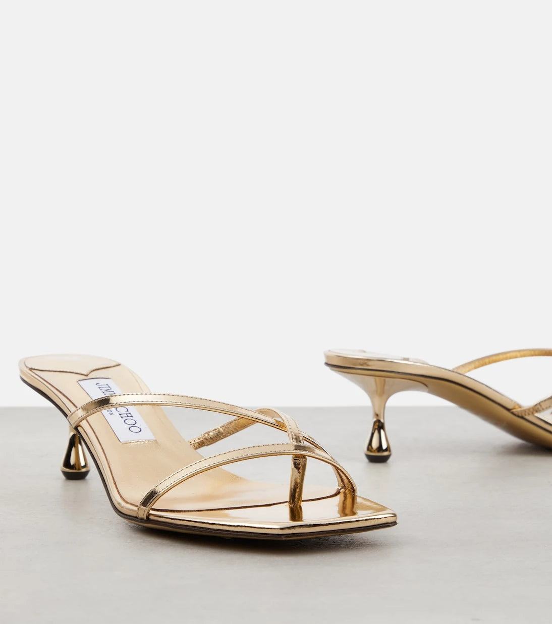 Jimmy Choo - Etana 50 metallic leather mules