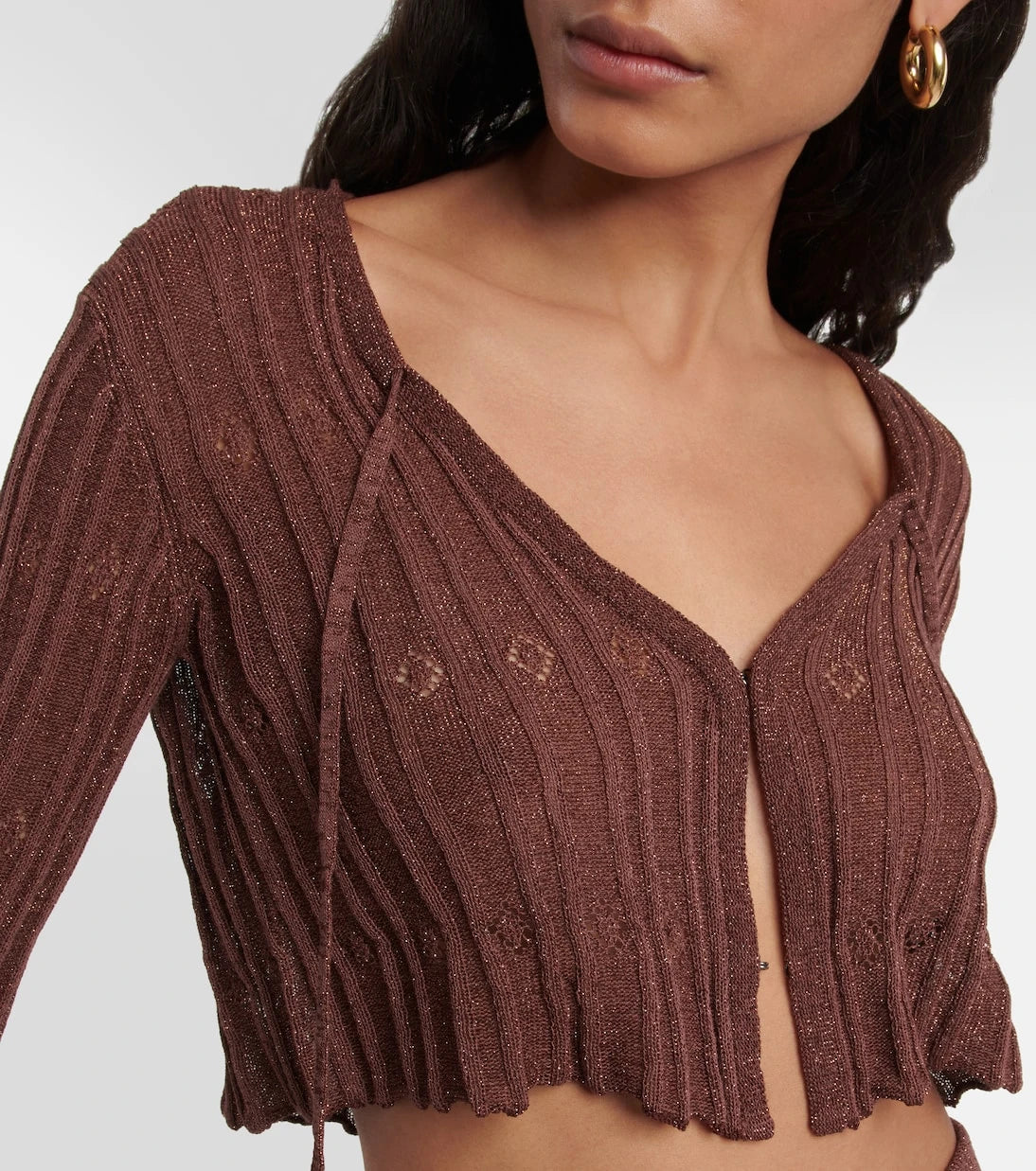 KNWLS - Ribbed-knit cropped cardigan