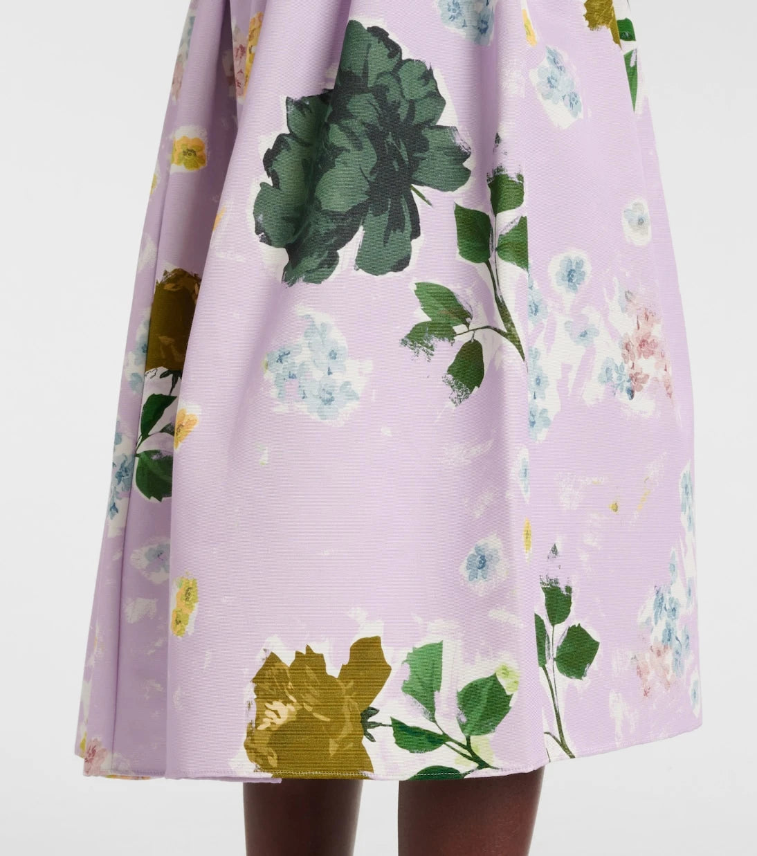 Erdem - Floral cotton-blend midi skirt