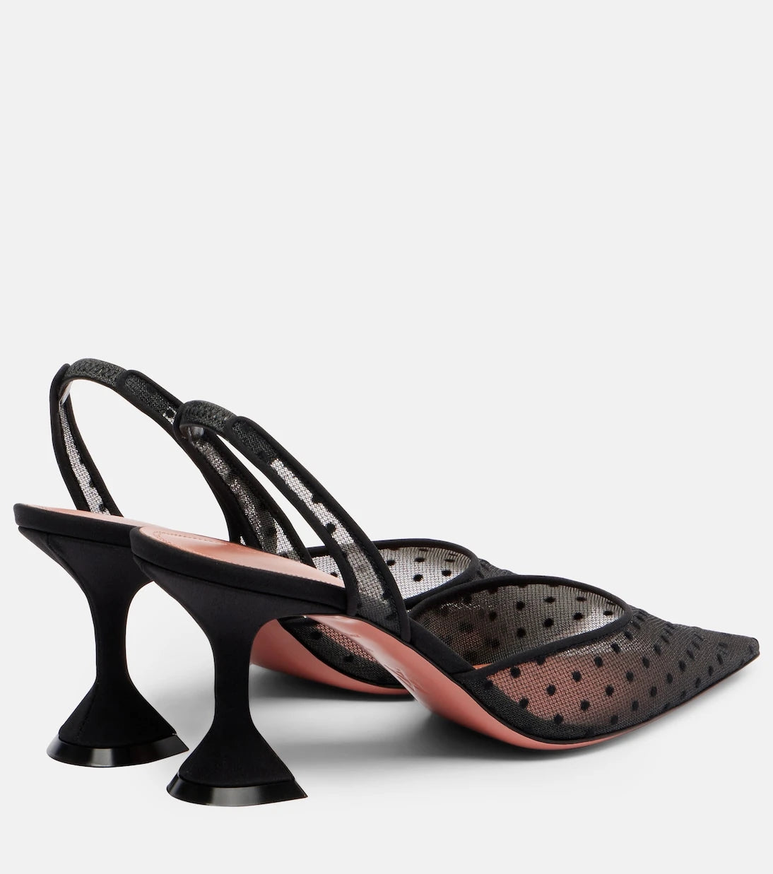 Amina Muaddi - Holli 70 point d'esprit slingback pumps