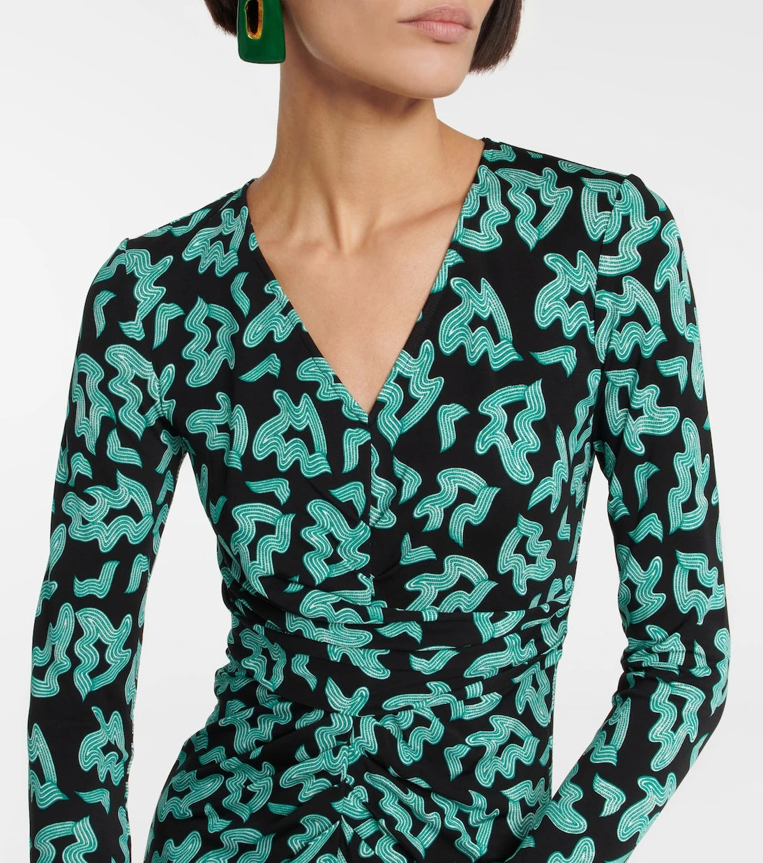 Diane von Furstenberg - Printed ruched midi dress