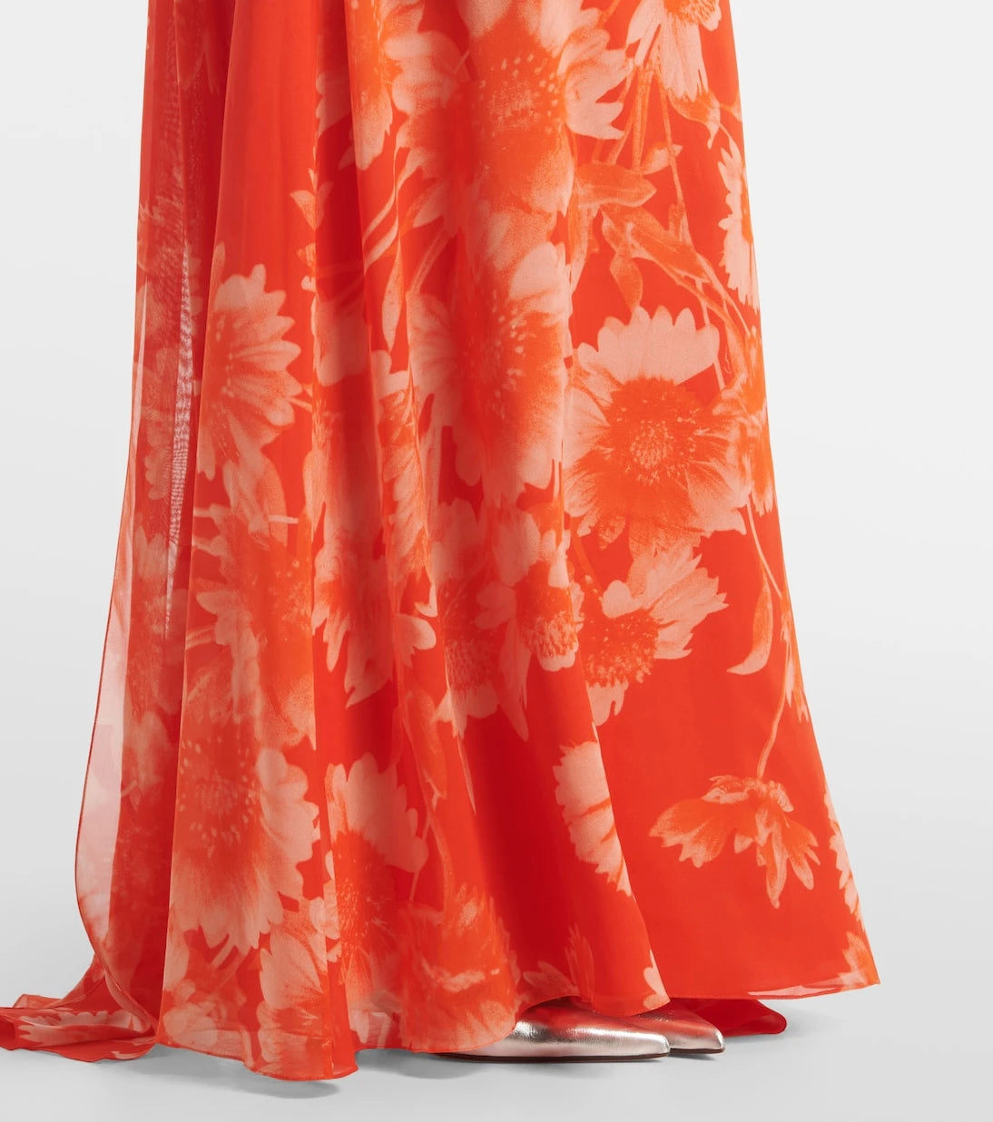 Erdem - Caped floral silk gown