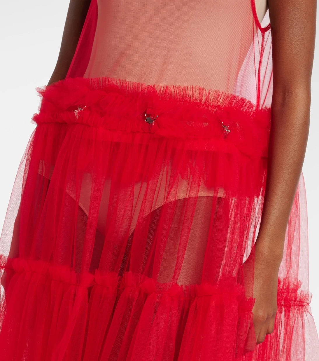 Noir Kei Ninomiya - Sheer tulle maxi dress