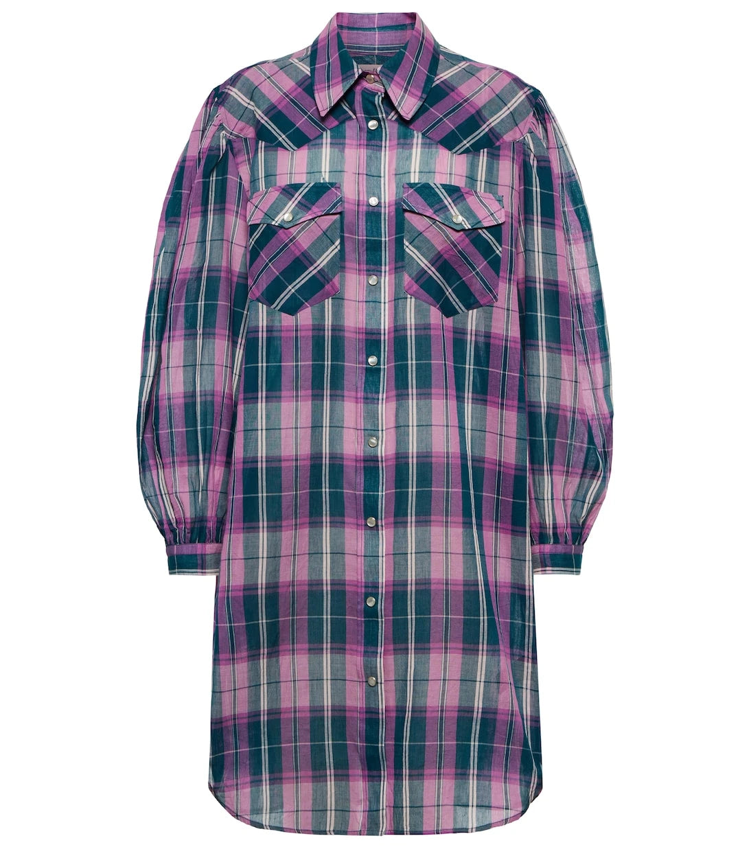 Marant Etoile - Britany checked cotton shirt dress