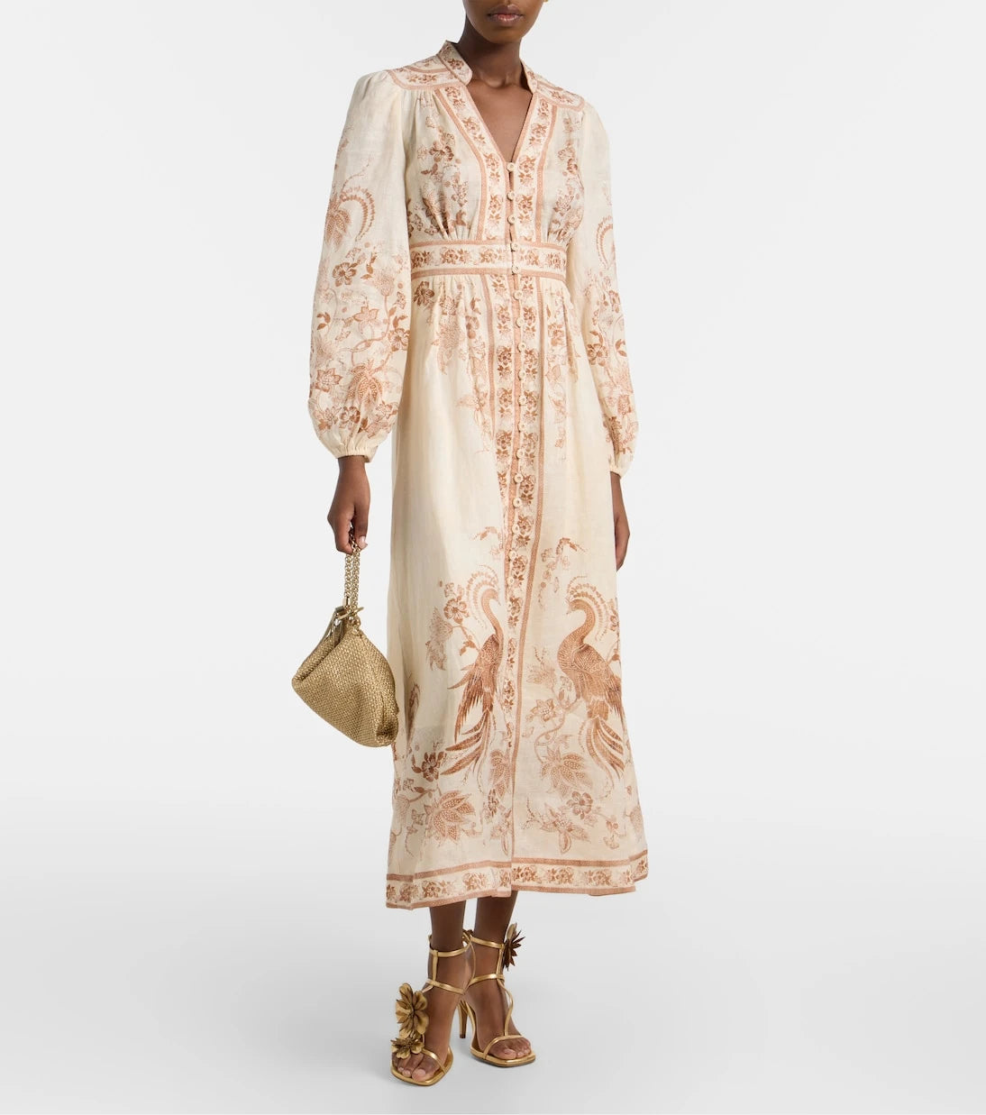 Zimmermann - Indra floral linen midi dress
