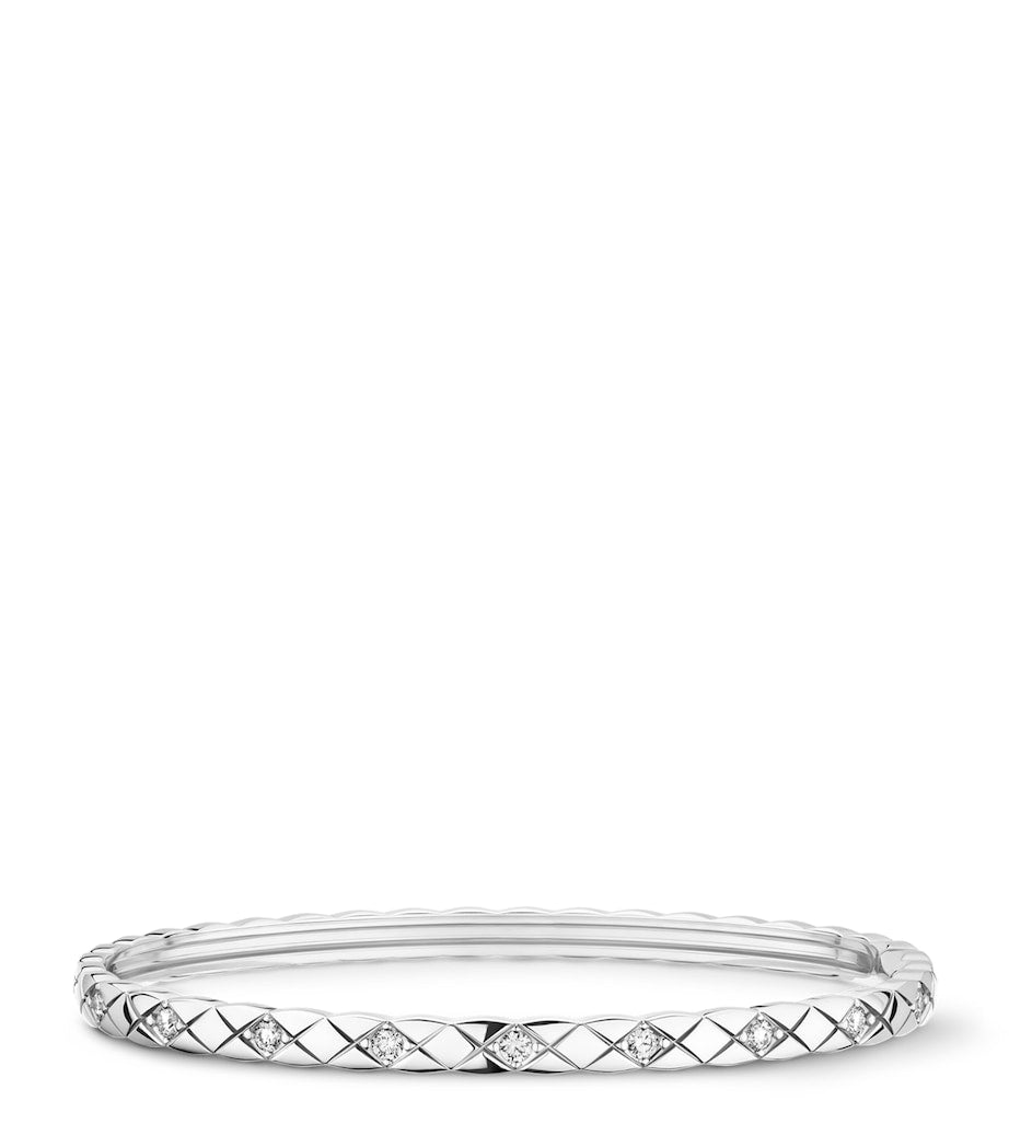 CHANEL White Gold and Diamond Coco Crush Bangle