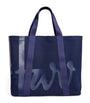 Navy Large Cotton Logo Tote Bag