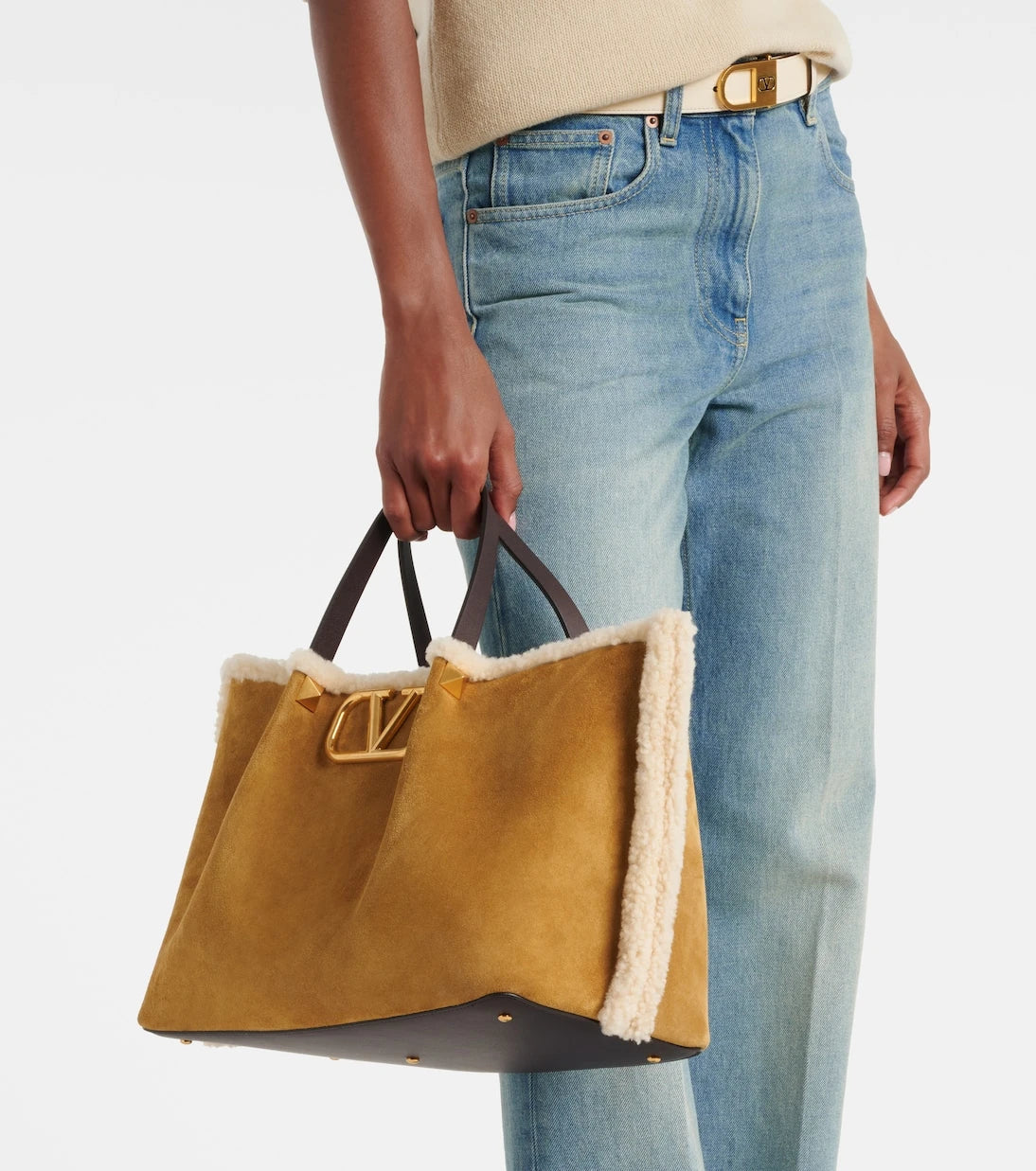 Valentino Garavani - VLogo Medium suede tote bag