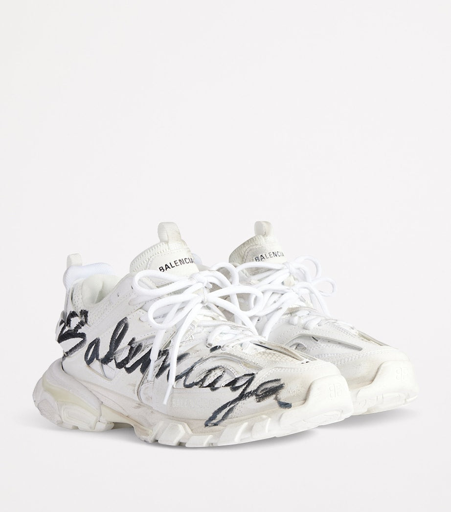 Balenciaga White Track Signature Sneakers