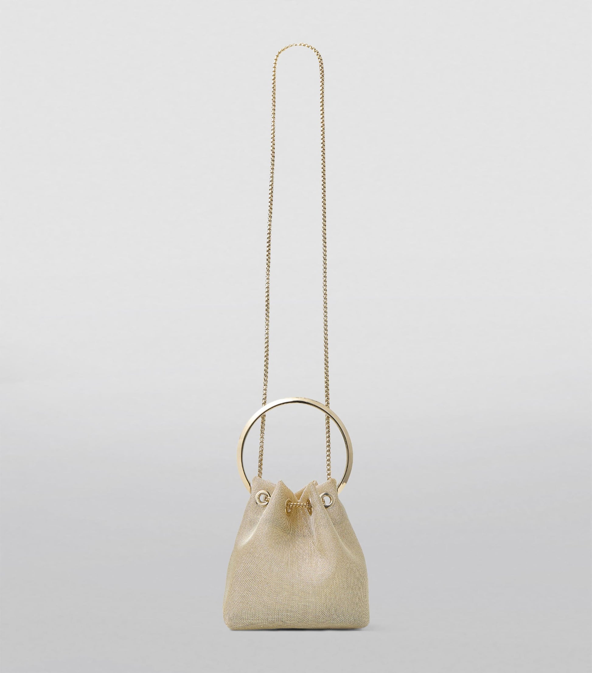 Gold Bon Bon Mesh Top-Handle Bag