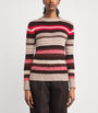 Red Virgin Wool Striped Sweater