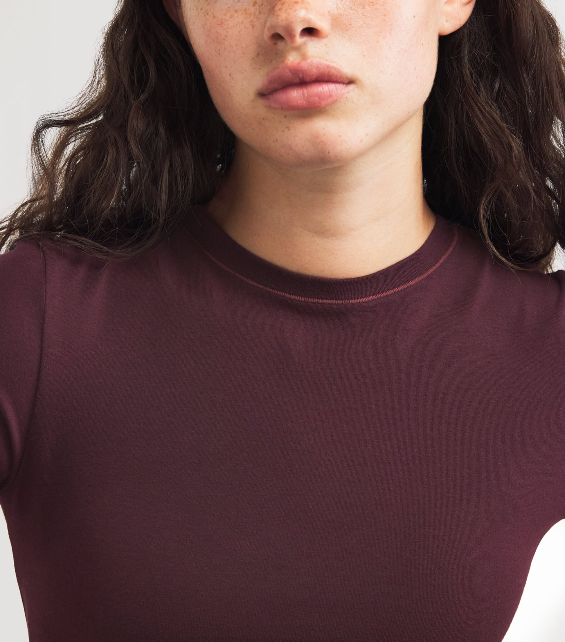 Burgundy Cotton Jersey T-Shirt