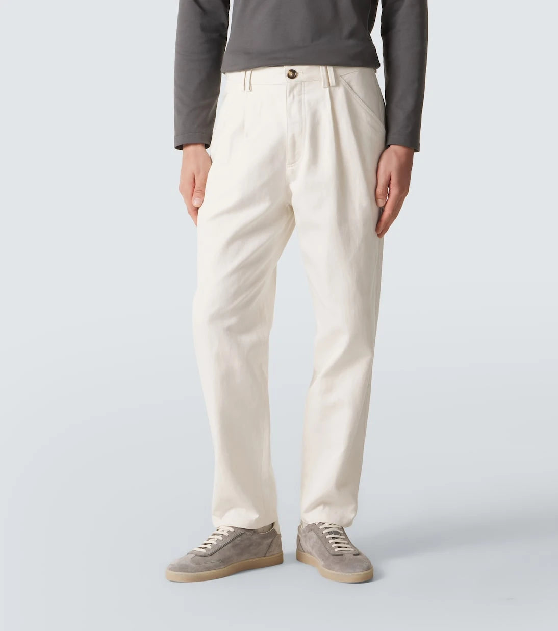 Brunello Cucinelli - Cotton and linen straight pants