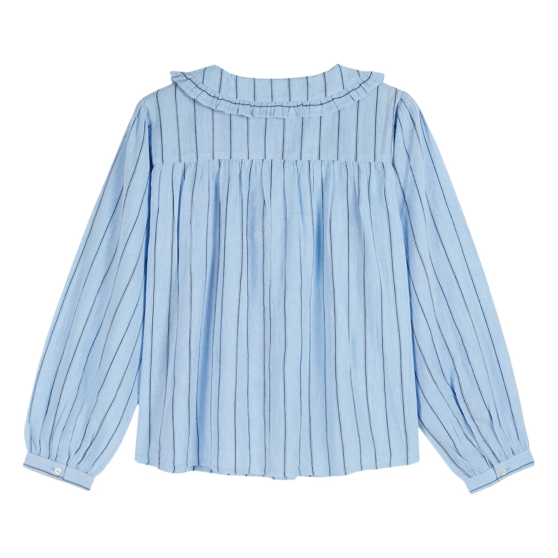 Emile et Ida - Cotton ruffled collar blouse | Blue