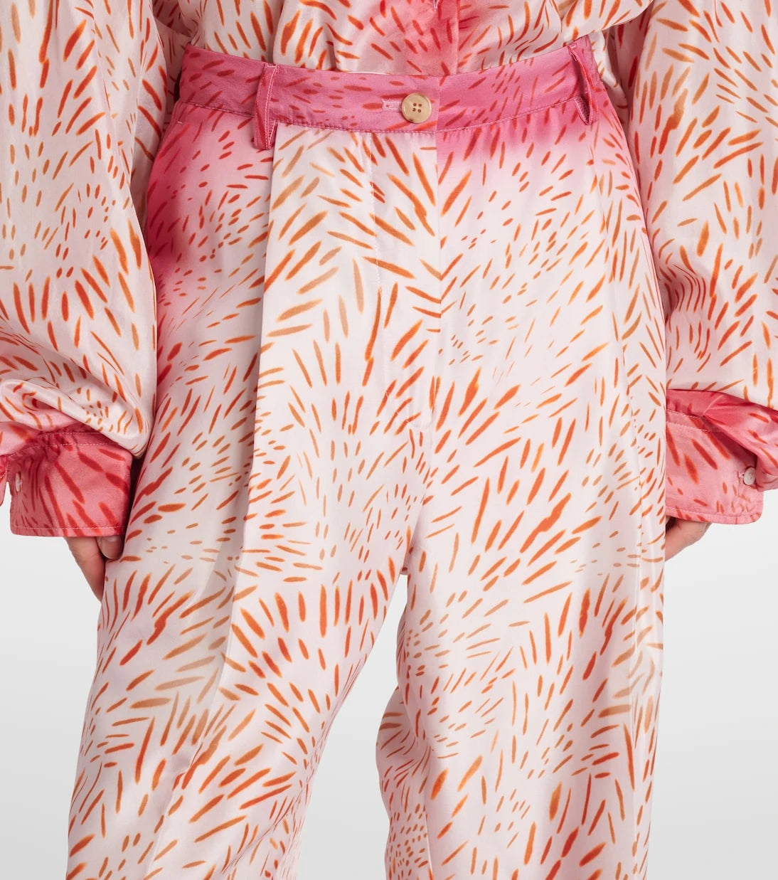 Dries Van Noten - Printed silk wide-leg pants