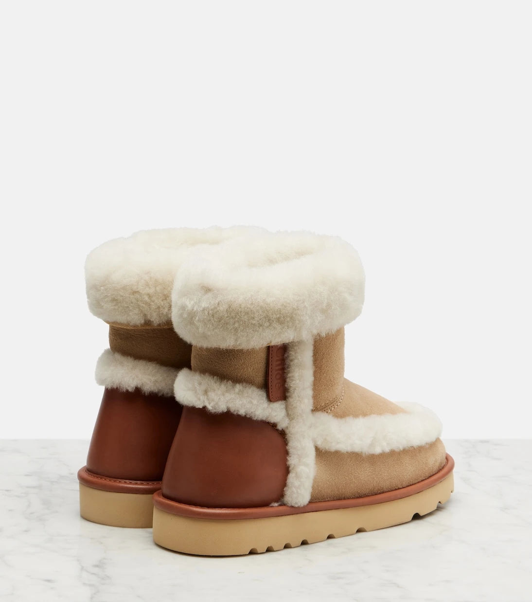 Chloé - Dolcie shearling-trimmed ankle boots