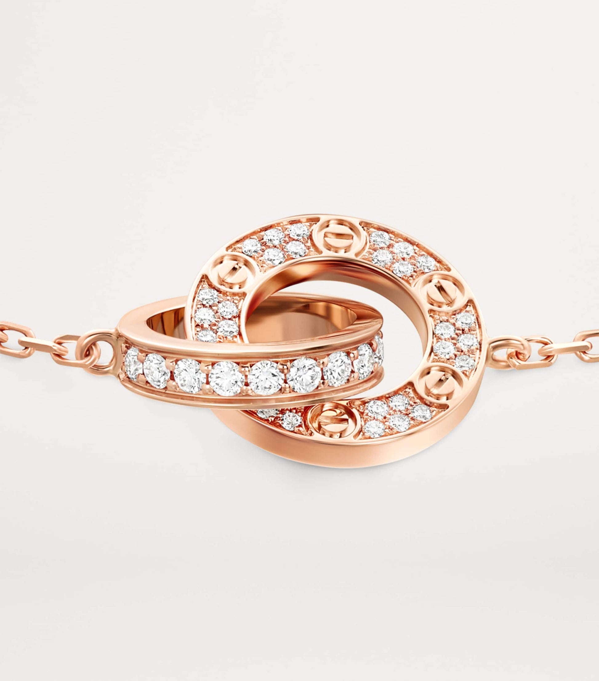 Rose Gold and Diamond LOVE Chain Bracelet