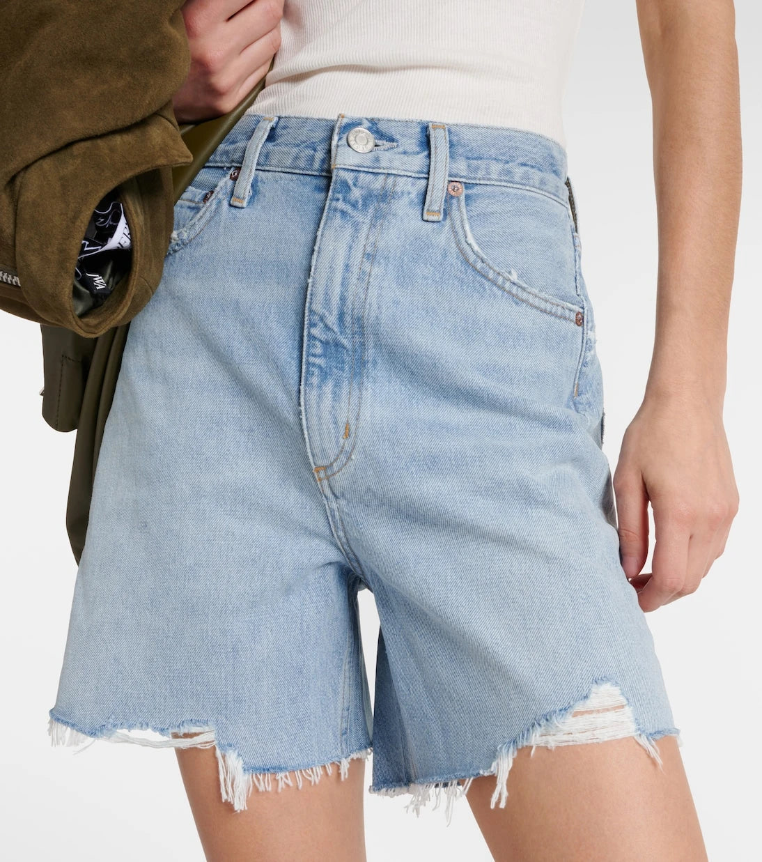 Agolde - Stella high-rise denim shorts