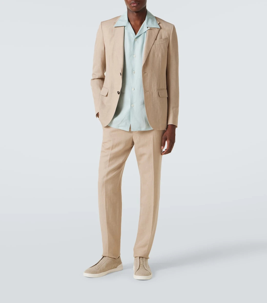 Zegna - حذاء رياضي قماشي Triple Stitch