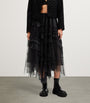 Black Tulle Jen Midi Skirt
