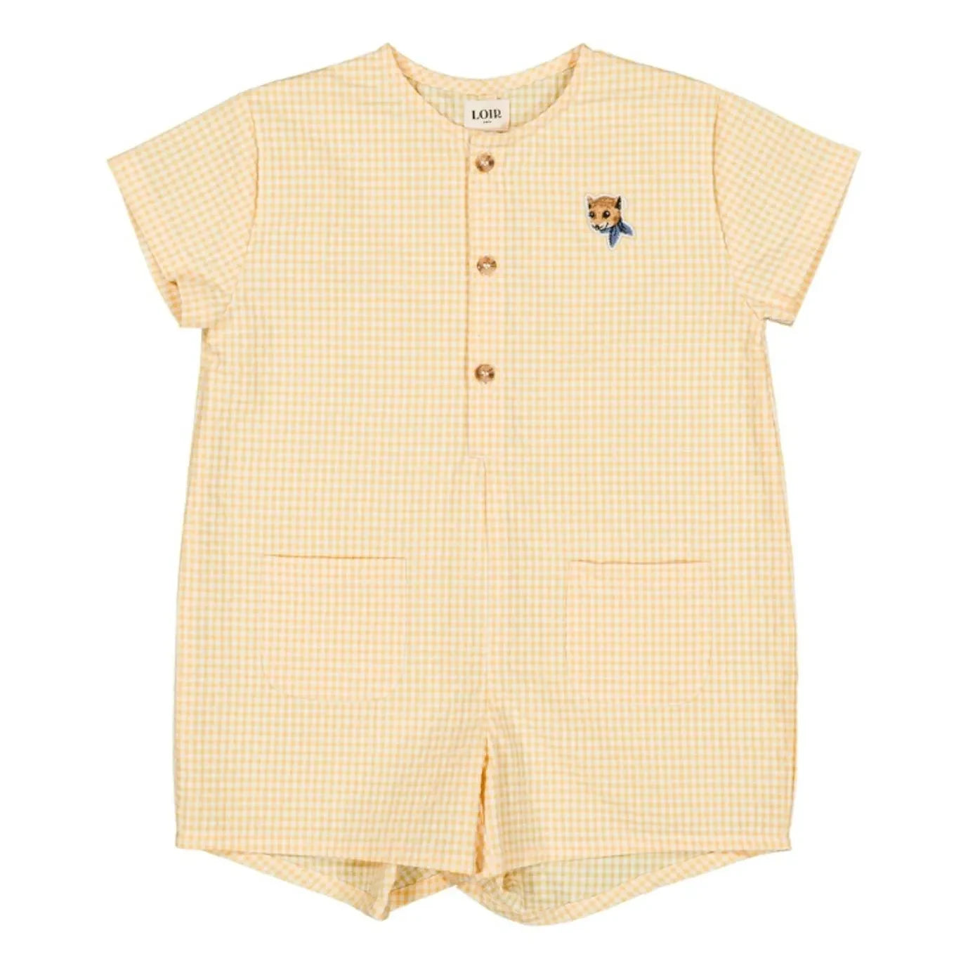 Loir - Arsène Vichy Organic Cotton Playsuit | Yellow