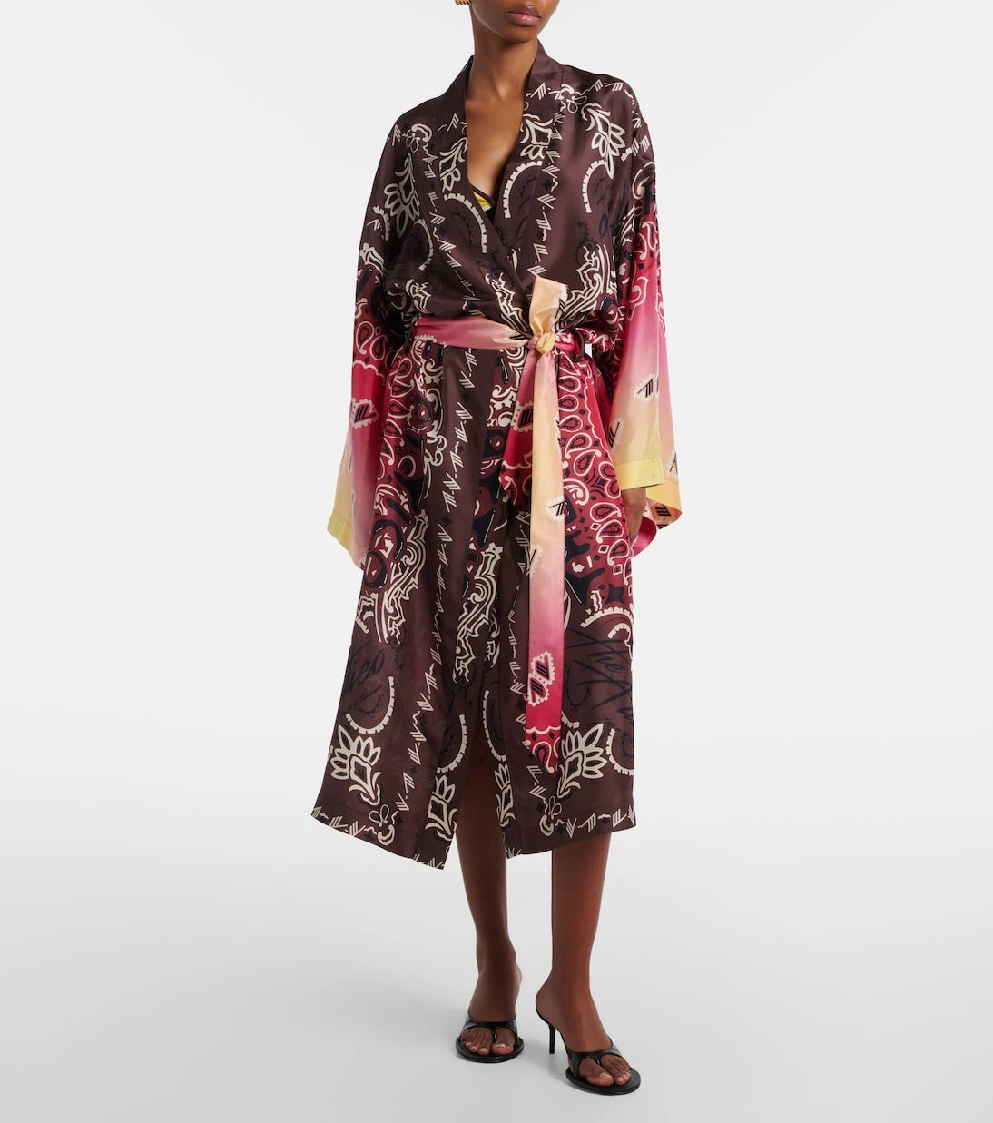 The Attico - Printed silk beach cover-up