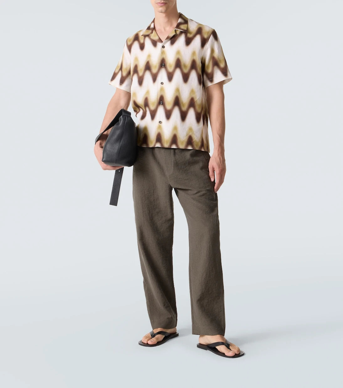 Commas - Printed linen bowling shirt