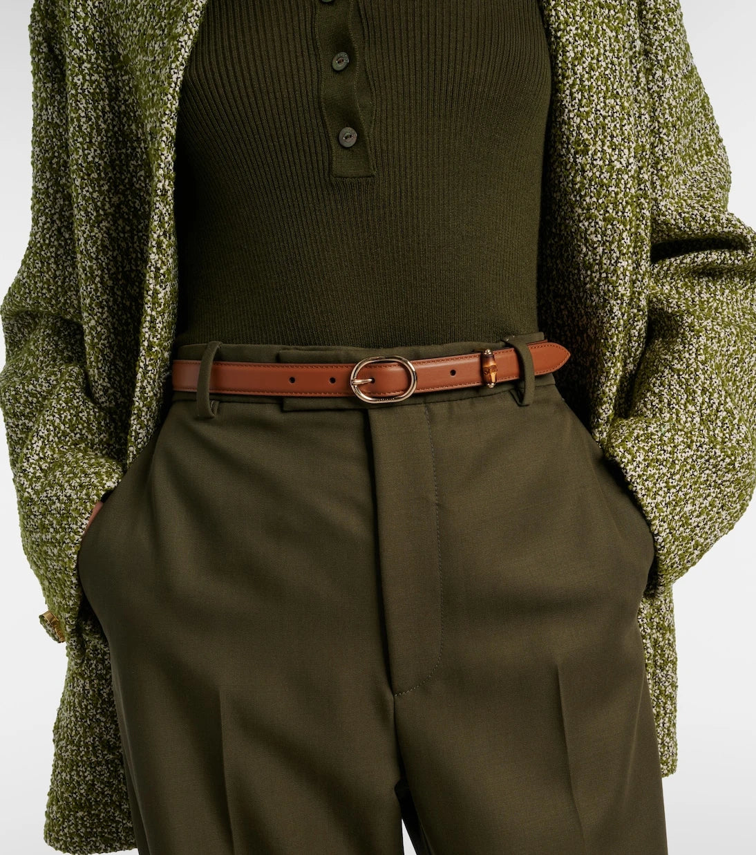 Gucci - Bamboo leather belt