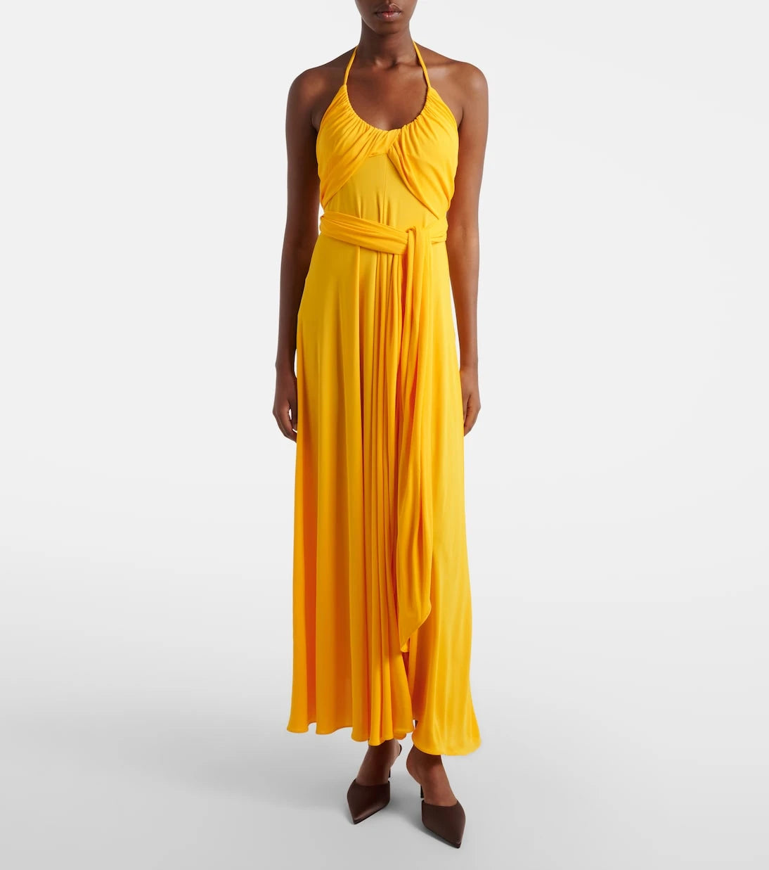 Alaïa - Draped halterneck jersey maxi dress