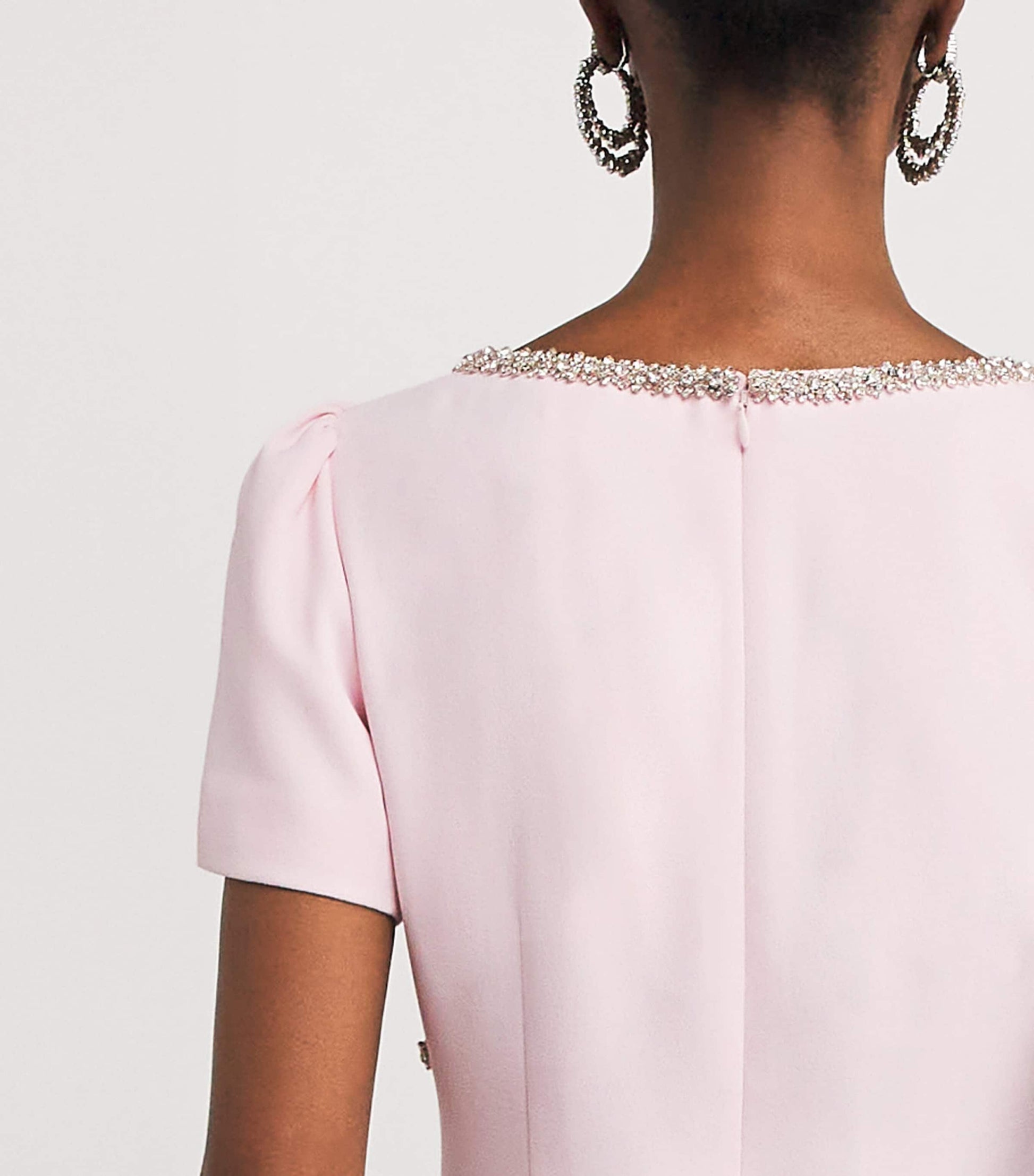 Self-Portrait Pink Crystal-Embellished Rose Maxi Dress