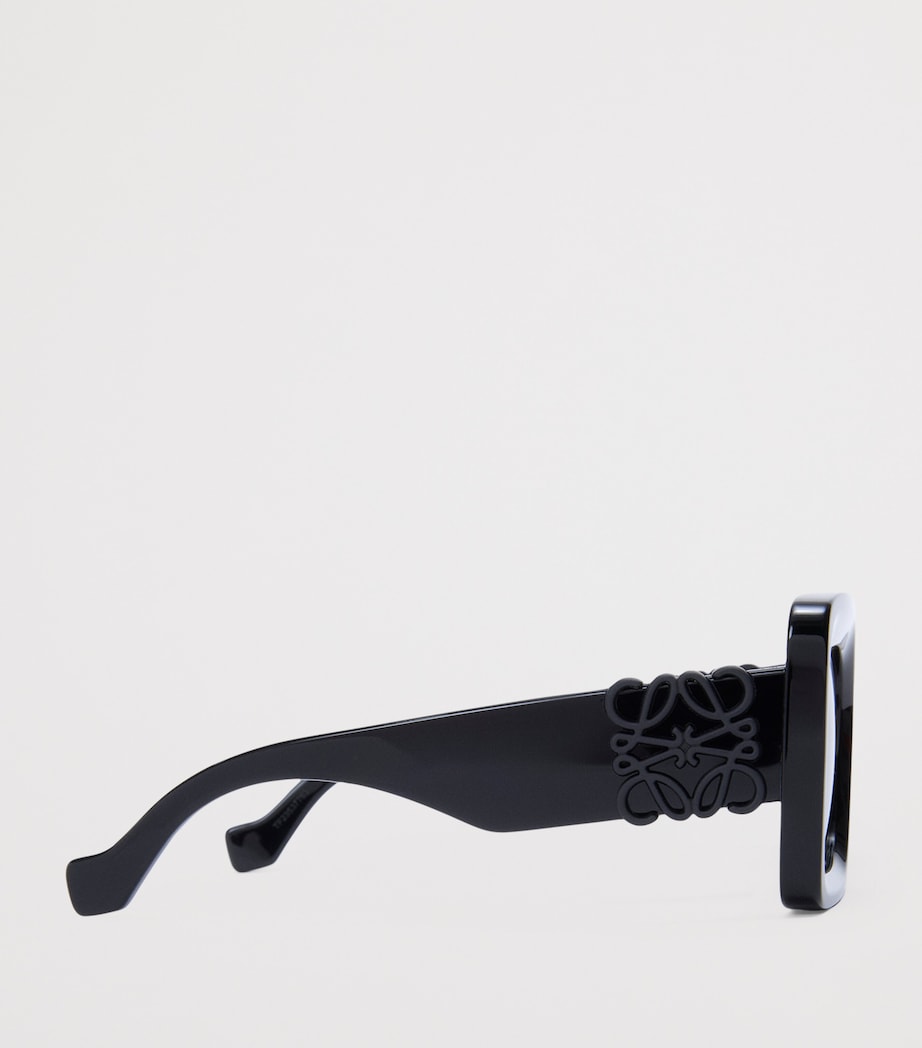 Black Bevelled Square Sunglasses