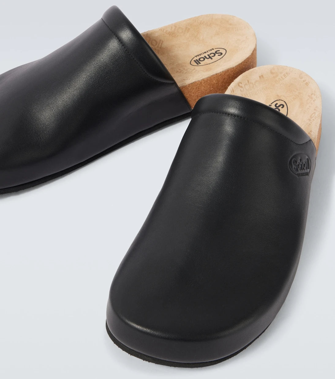 Balenciaga - x Scholl leather mules