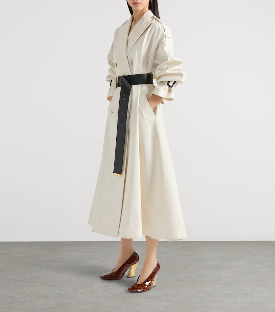 Givenchy Ivory Cotton Belted Trench Coat