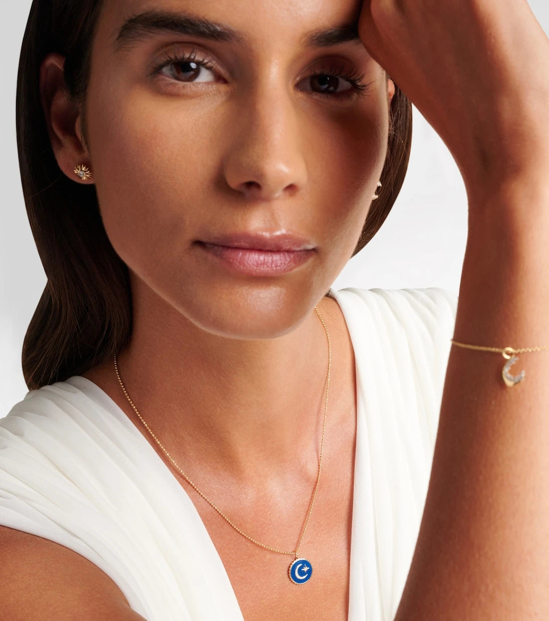 Sydney Evan - Celestial Medallion 14kt gold chain necklace with diamonds