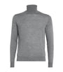 Isaia Grey Wool-Silk-Cashmere Rollneck Sweater