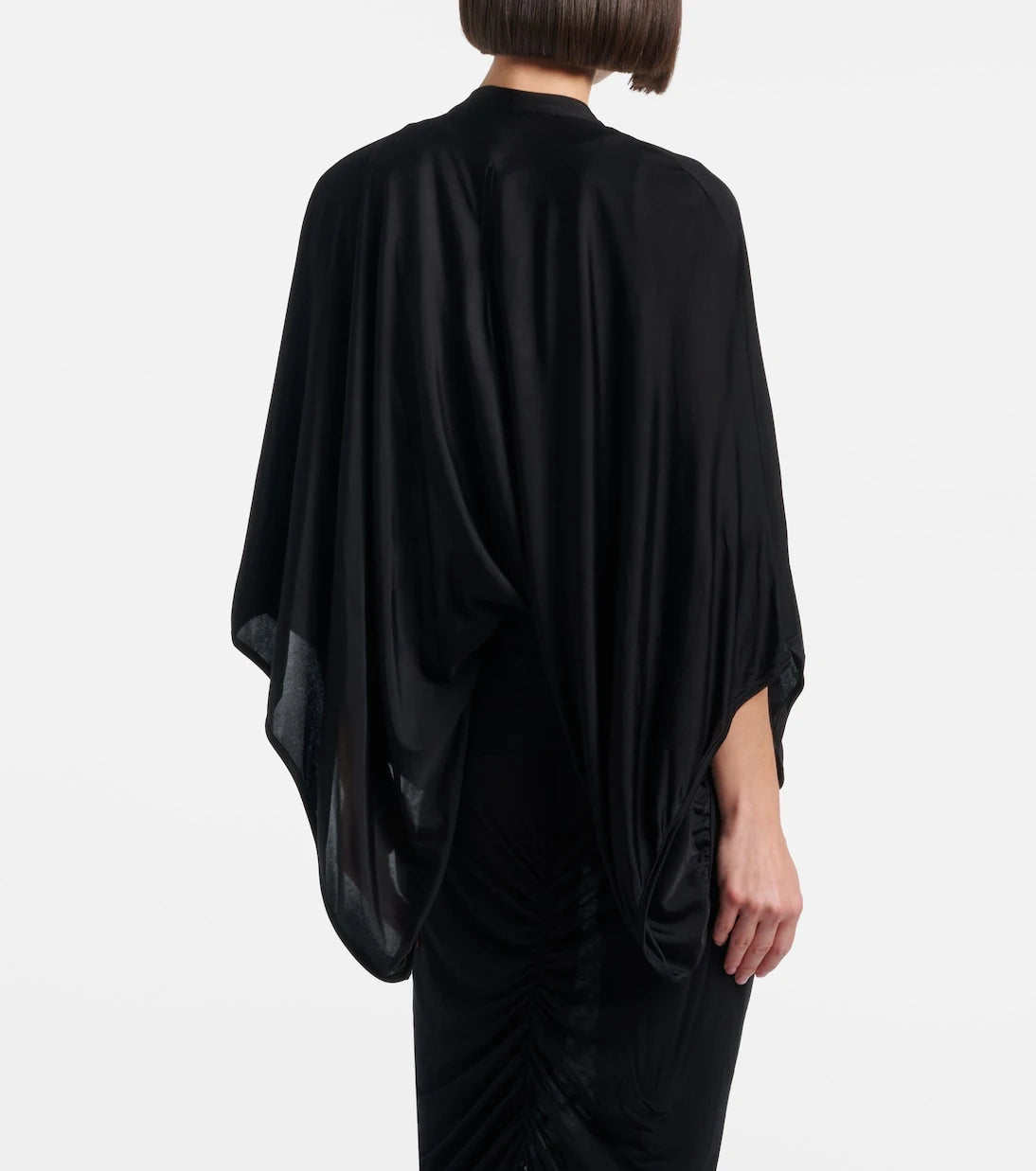 Rick Owens - Half Moon satin jersey cape
