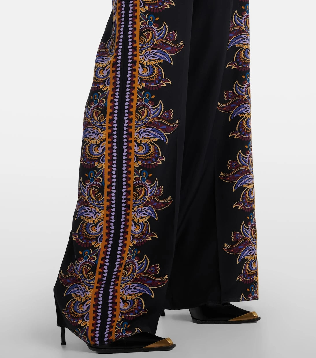 Etro - Paisley silk wide-leg pants