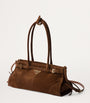 Prada Brown Medium Suede Belted Bonnie Shoulder Bag