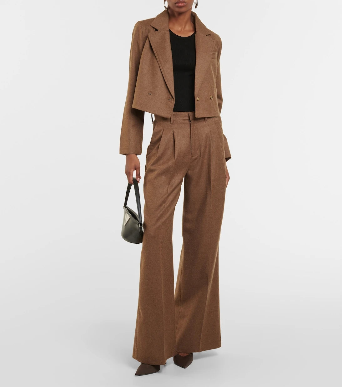 AG Jeans - x EmRata Joan wool wide-leg pants