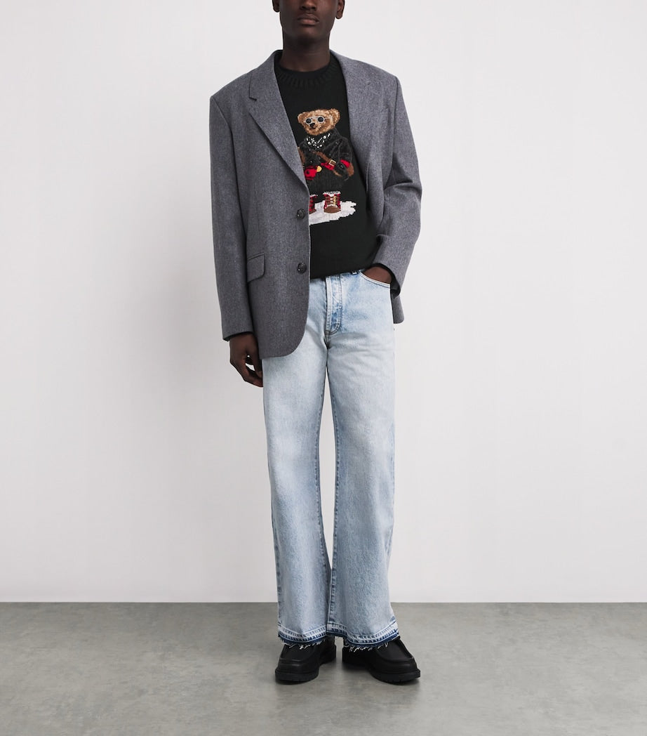 Polo Ralph Lauren Black Cotton-Cashmere Holiday Bear Sweater