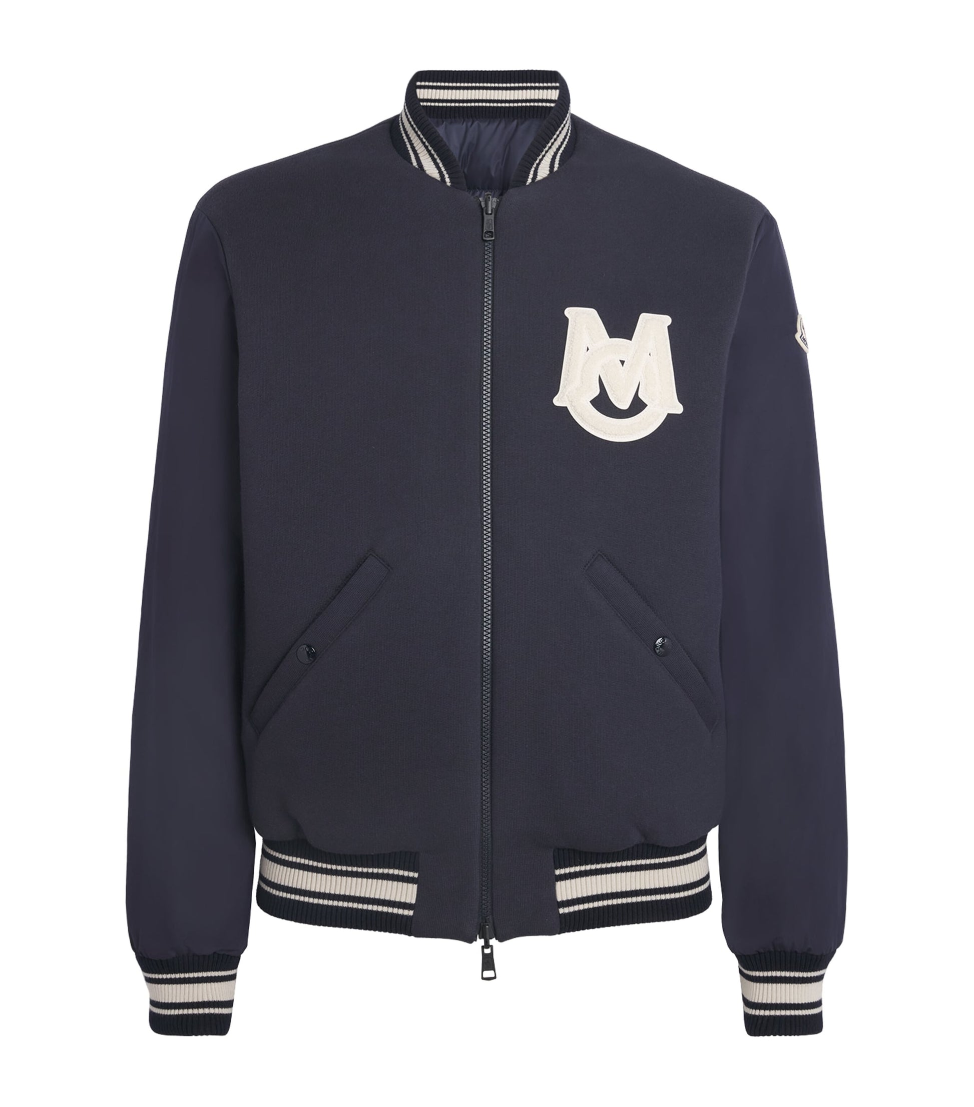 Moncler Blue Down Reversible Vennes Bomber Jacket