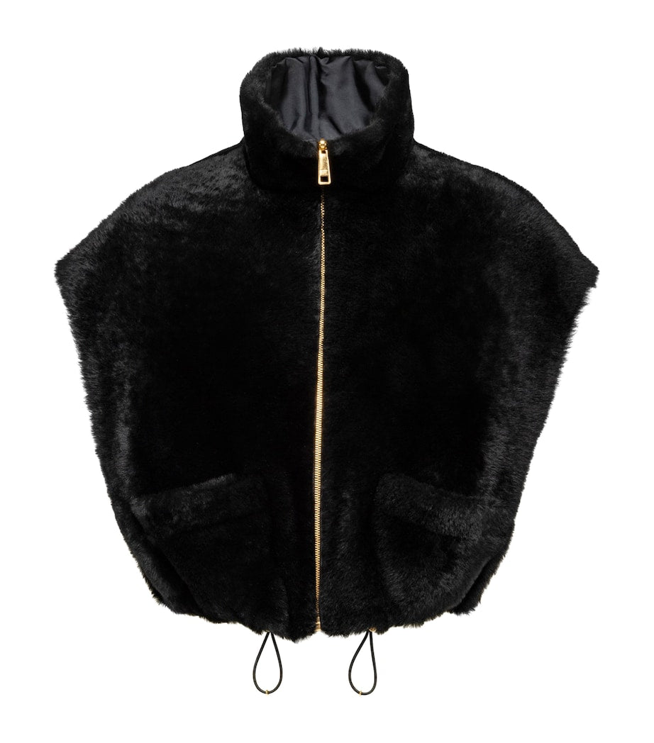 Prada Black Shearling Gilet