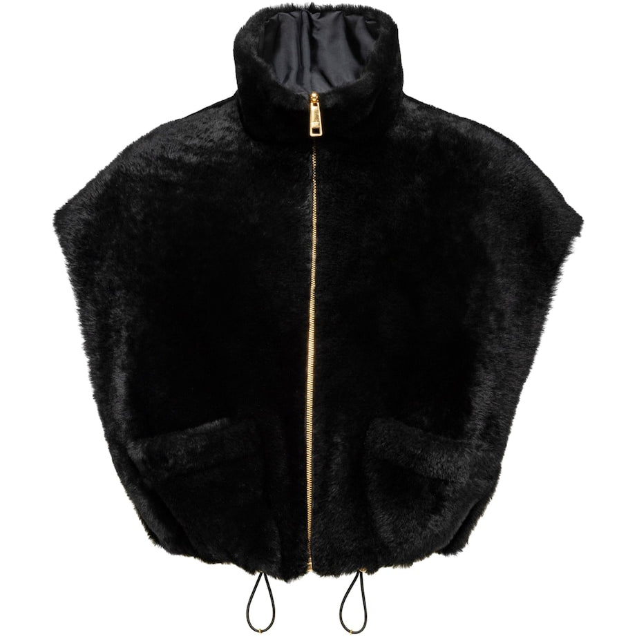Prada Black Shearling Gilet