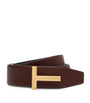 Leather Reversible T Icon Belt