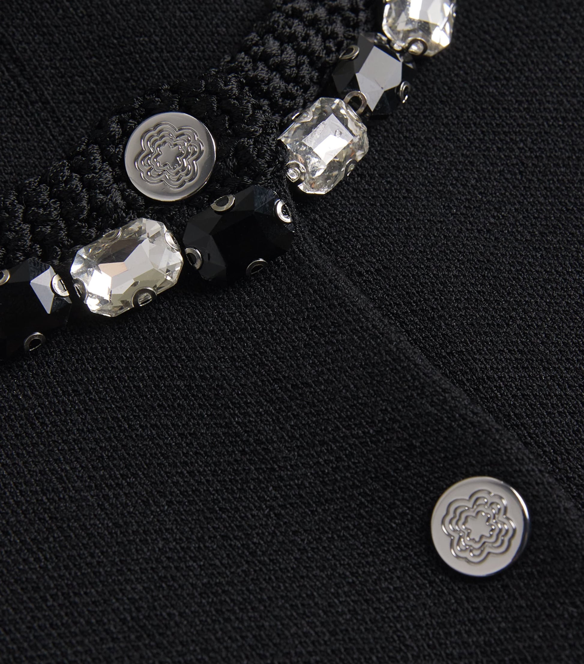 Black Embellished Cropped Cardigan